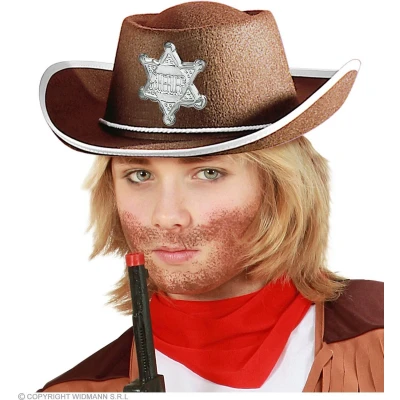 Afbeelding van Widmann Sheriff Kostuum Liam Cowboyhoed Kind Bruin Carnavalskleding Verkleedkleding