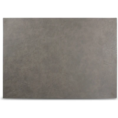 Afbeelding van BonBistro Placemat 43x30cm lederlook grijs Layer (Set van 4)