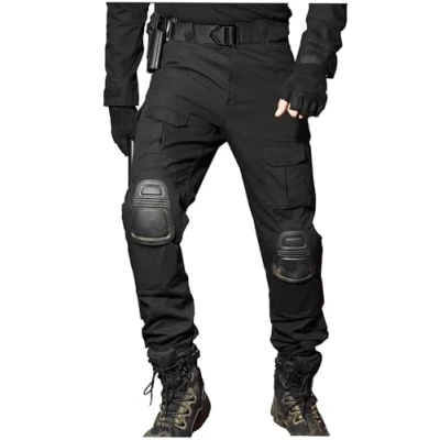Afbeelding van WISEONUS Multi Pocket Service Paint Gun Schieten broek Tactische BDU Airsoft met kniebeschermers