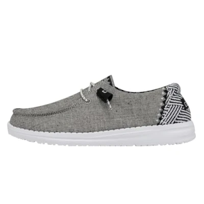 Afbeelding van Hey Dude Wendy Natural, dames mocassin, onyx chambray