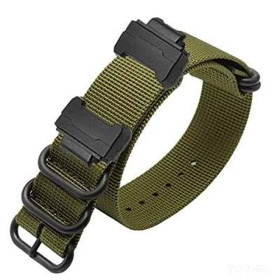 Afbeelding van YOOSIDE Horlogebandje voor Casio G SHOCK, nylon met roestvrijstalen gesp, reservearmband Shock DW5600/DW 6900, GW M5610/GW 5000 5035, Groen, Riem