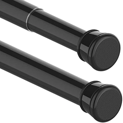 Afbeelding van douchegordijnstang, 1 stuk, zonder boren, telescoopstang voor kasten, badkamer, kledingkast, 102 260 cm, zwart (diameter 25 mm)