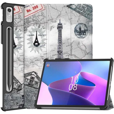 Afbeelding van iMoshion Tablet Hoes Geschikt voor Lenovo Tab P11 Pro (2nd gen) Design Trifold Bookcase Meerkleurig /Parijs