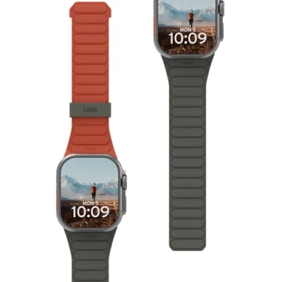 Afbeelding van UAG Pathfinder riem (Silicone, Apple Watch Ultra), Horlogebandjes, Groen, Oranje