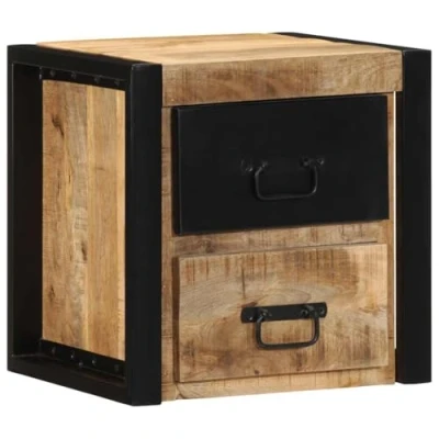 Afbeelding van vidaXL Nachtkastje 40x35x40 cm massief ruw mangohout