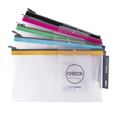 Image de APLI Sac accessoires EVA moussé transparent, jaune, bleu, noir, rouge, vert (pack de 20)