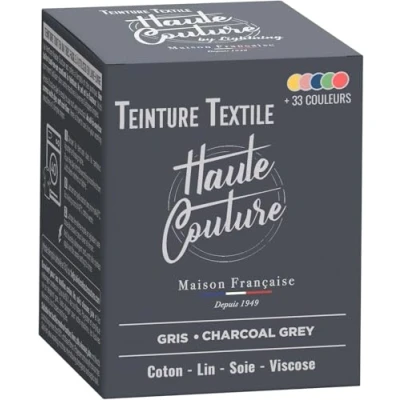 Afbeelding van Textielverf, houtskoolgrijs, 350 g, alles in één, klaar voor gebruik kleding en stoffen HAUTE COUTURE