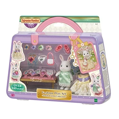 Image de Playset Sylvanian Families La valisette de mode et grande sœur lapin neige