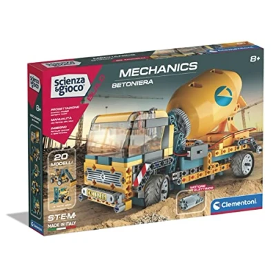 Afbeelding van Clementoni Science Build vrachtwagen Betoniera bouwset voor kinderen, mechanisch laboratorium, wetenschappelijk spel 8 jaar (versie in Italiaans) Made Italy, meerkleurig, 19296
