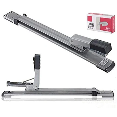 Afbeelding van JIUJ Zware nietmachine met lange armen standaard speciale klemmen A3 middennaad grote verlenging zilver
