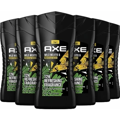 Afbeelding van 6x Axe 3 in 1 Douchegel Green Mojito &amp; Cedarwood 250 ml