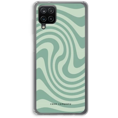 Afbeelding van Case Company® hoesje geschikt voor Samsung Galaxy A12 Swirl Groen Soft Cover Telefoonhoesje Bescherming aan alle Kanten en Schermrand