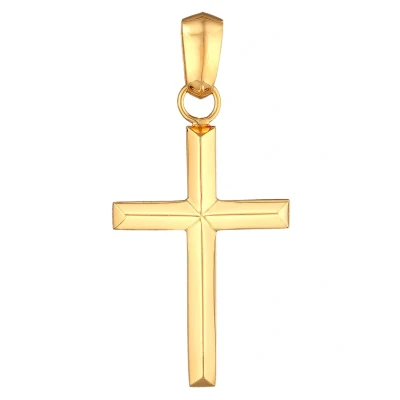 Afbeelding van Kuzzoi Modern Cross Hanger goldcoloured, Heren, Maat: One Size, Gold coloured