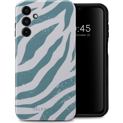 Afbeelding van Selencia Hoesje Geschikt voor Samsung Galaxy A15 (5G) / (4G) Vivid Backcover Colorful Zebra Pine Blue