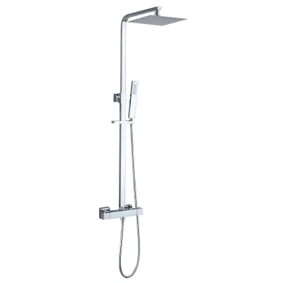 Afbeelding van Xellanz Twenty eco thermostatische regendoucheset opbouw vierkant chroom