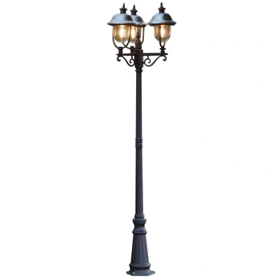 Afbeelding van Konstsmide Parma 3 lichts 218cm 230V E27 matzwart/RVS