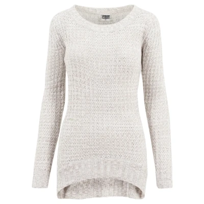 Afbeelding van Urban Classics Ladies LONG Wideneck Sweater Trui, Dames, Maat: Large, Offwhite