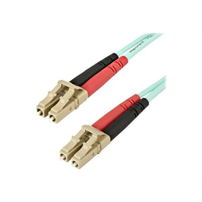 Image de StarTech.com Aqua OM4 duplex Multimode Fiber 2m / 6 ft 100 Gb 50/125 LC to Patch Cable (450FBLCLC2) Câble réseau multi mode (M) pour 2 m fibre optique 50 125 microns turquois