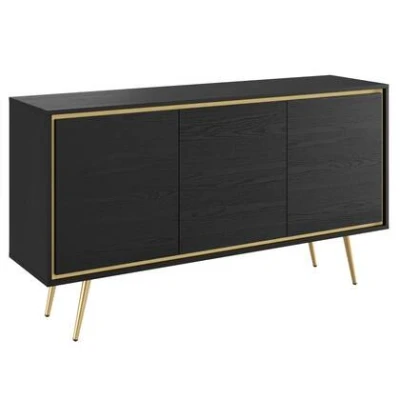 Afbeelding van Meubella Dressoir Tara Zwart eiken 150 cm