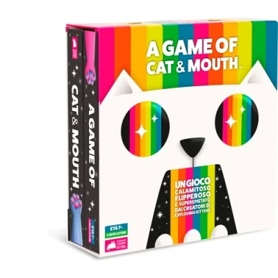Afbeelding van Asmodee A Game of Cat &amp; Mouth, tafelspel, grappig partyspel van exploderende makers Kittens, 2 spelers, 7+ jaar, editie in het Italiaans