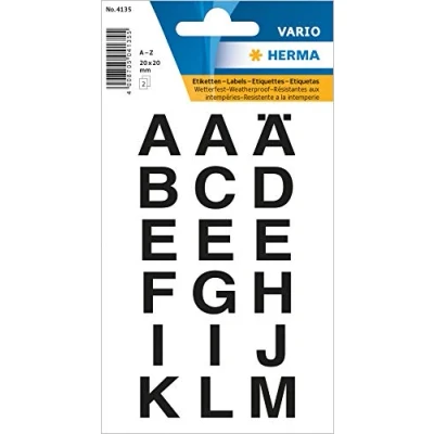 Afbeelding van Huismerk Herma 4135 Etiket met letters A Z 20mm Transparant