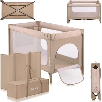 Afbeelding van Lionelo Jasmin Easy Fold Reisbedje 2 Hoogtes Matras Inclusief Reistas Opvouwbaar Systeem