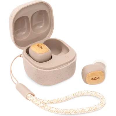 Afbeelding van House of Marley Smile Jamaica TWS Draadloze oordopjes Bluetooth 14 uur speeltijd Met Microfoon Oortjes Draadloos Gemaakt van Duurzame Materialen Cream