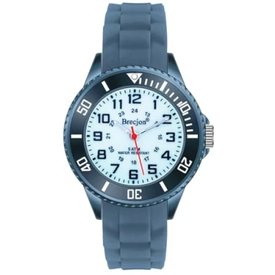 Afbeelding van Brecjon Leerhorloge voor kinderen, jongens, meisjes, siliconen, waterdicht tot 5 ATM, siliconen armband, Roze/lichtgevende wijzerplaat