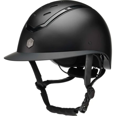 Afbeelding van Charles Owen Cap Kylo Wide Peak Black Matte/Black Gloss 52 55cm