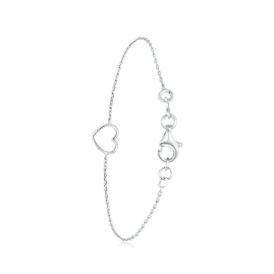 Afbeelding van Lucardi Offenes HERZ Armband, Dames, Maat: 18, Silver