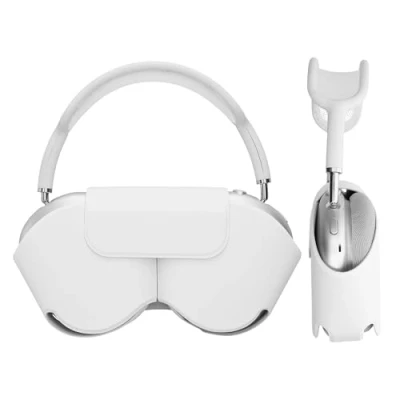 Afbeelding van kwmobile cover voor over ear koptelefoon geschikt Apple AirPods Max Van polyester In wit