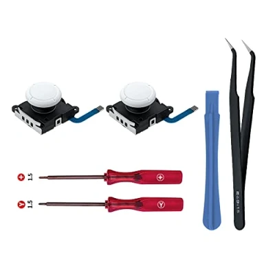 Image de Wigearss Lot de 2 joysticks analogiques 3D et outils réparation pour manette NS Switch/Switch OLED Joy con Controller/Switch Lite