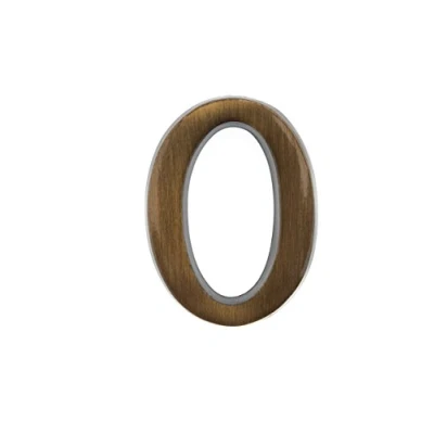 Afbeelding van HUBER huisnummer 0 van messing 10 cm I huisnummers voor huis en deur 3D huisnummerborden antiek stijlvol design