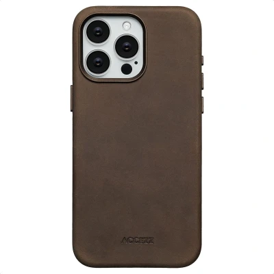 Afbeelding van Accezz Vintage Leather MagSafe Backcover voor de Apple iPhone 15 Pro Max Rustic Brown