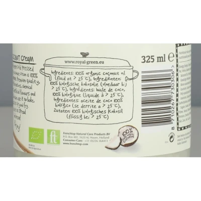 Afbeelding van Royal Green Org Coconut Cream Extra Virgin Bio 325ml