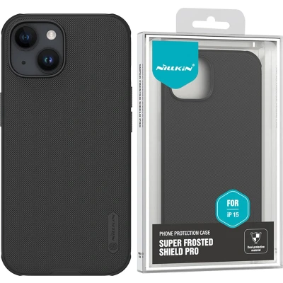 Afbeelding van Nillkin Super Frosted Shield Apple iPhone 15 Plus Hoesje Zwart
