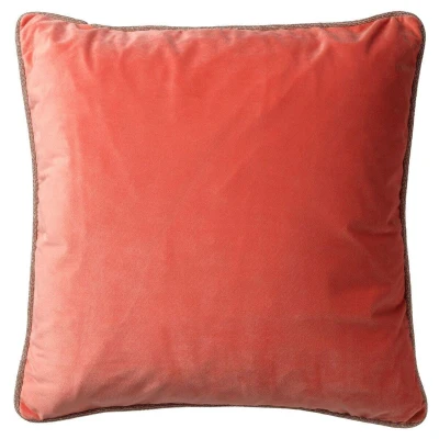 Afbeelding van Dutch Decor FINN Sierkussen 45x45 cm velvet effen kleur met glitterbies Coral koraalroze