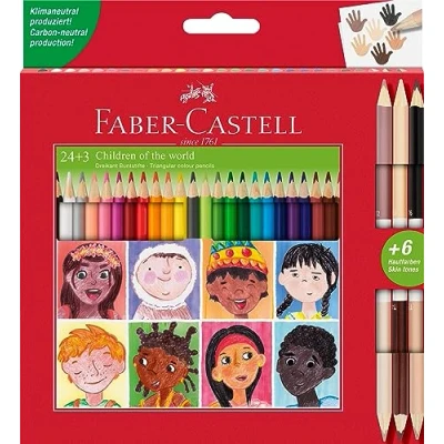 Afbeelding van Faber Castell kleurpotloden Children of the world etui 24+3 stuks FC 511515