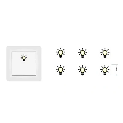 Afbeelding van 6 stuks lichtschakelaar, sticker, symbool (RP8/1) (14 mm)