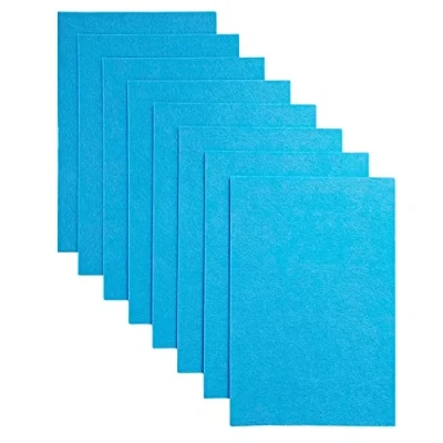 Afbeelding van Jtnohx 8 vellen 2 mm dik hard vilt, gekleurde viltbladeren, 20 x 30 cm, voor kunst en knutselprojecten (blauw)