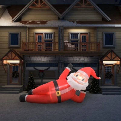 Afbeelding van Kerstman opblaasbaar LED XXL IP44 360 cm rood