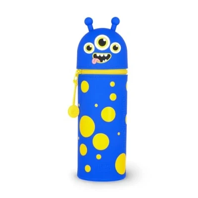 Afbeelding van LEGAMI 2 in 1 etui van zachte siliconen Kawaii, penhouder, ritssluiting, pennenzak, potloden, markers, H 18,5 cm, MONSTER