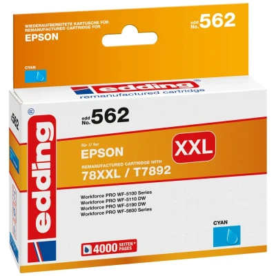 Afbeelding van Edding Inktcartridge vervangt Epson 78XXL, T7892 Compatibel Cyaan EDD 562 18