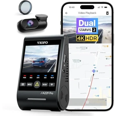 Afbeelding van VIOFO A229 Pro 2CH 4K dual dashcam Inclusief gratis cpl Filter 2023 model