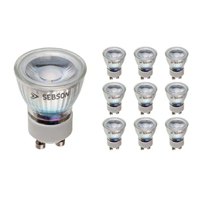 Afbeelding van SEBSON 10 stuks GU10 led lampen, warm wit, 3 W, diameter 35 mm, vervangt 25 W halogeenlampen, spot, 230 V, 250 lm, 46 graden plafondspot Ø x 47 mm
