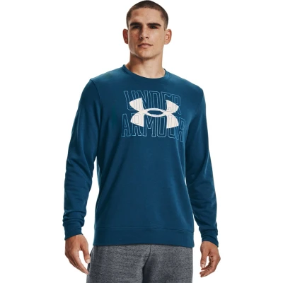Afbeelding van Under Armour Rival Terry Logo Crew Deep Sea / Onyx White