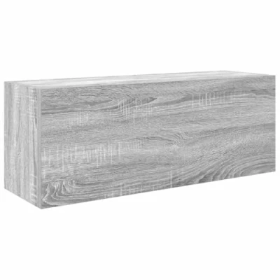 Afbeelding van Badkamerwandkast 80x25x30 cm bewerkt hout grijs sonoma eiken