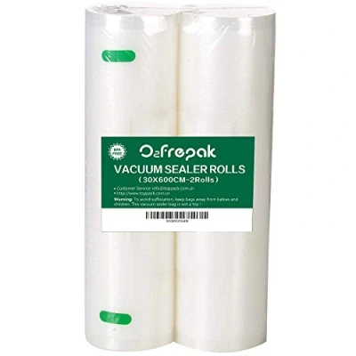 Afbeelding van O2frepak 2 rollen 30 x 600 cm rol zakken voor vacuümmachine, BPA vrij en LFGB vrij, vacuümvrieszak, compatibel met elke vacuümsealer