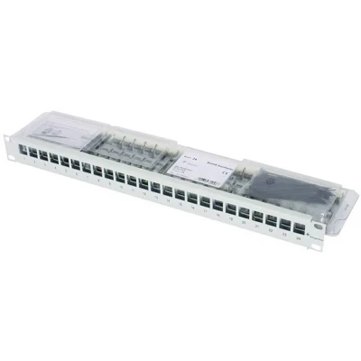 Afbeelding van Telegärtner J02023A0039 24 poorten Netwerkpatchpaneel 483 mm (19) CAT 6A 1 HE Grijs wit (RAL 7035)