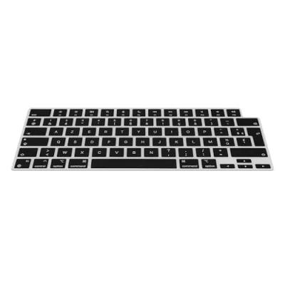 Afbeelding van kwmobile Keyboard Cover Compatible with Apple Macbook Air 13.6 M3 2024 A3113 AZERTY (France, Belgium) Layout Silicone Skin Black
